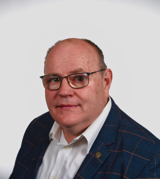 Male corporate headshot on a white back ground 