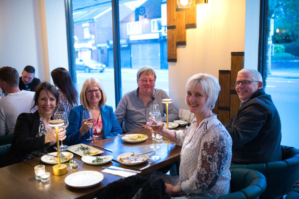 opening of  new restaurant staff and customers 