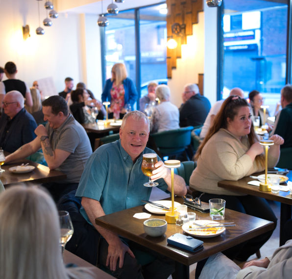 opening of  new restaurant staff and customers 